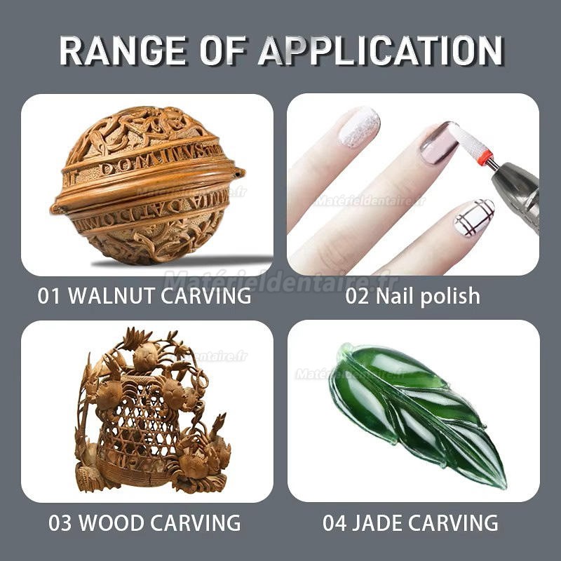 Micromoteur laboratoire dentaire sans balais AI-TE® AT-CM-38 avec pièces à main AT-A4 et AT-A7